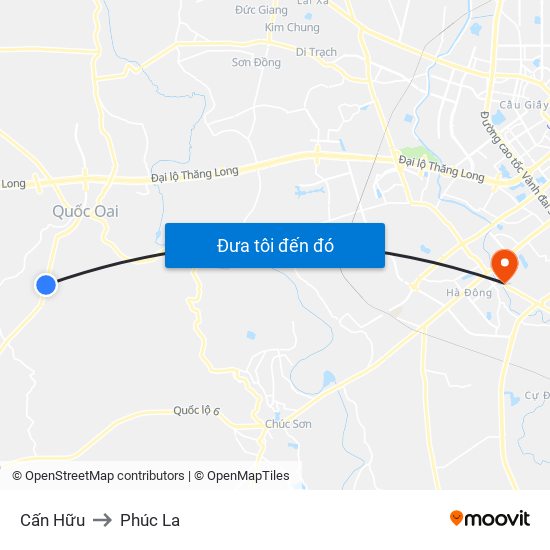 Cấn Hữu to Phúc La map