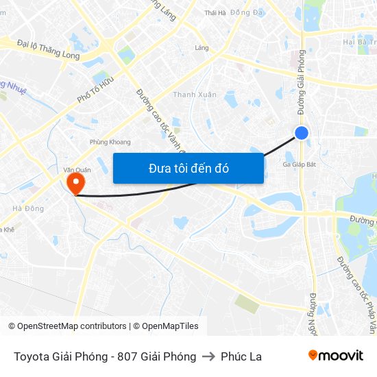 Toyota Giải Phóng - 807 Giải Phóng to Phúc La map