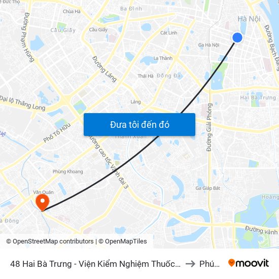 48 Hai Bà Trưng - Viện Kiểm Nghiệm Thuốc Trung Ương to Phúc La map