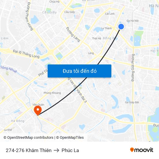 274-276 Khâm Thiên to Phúc La map