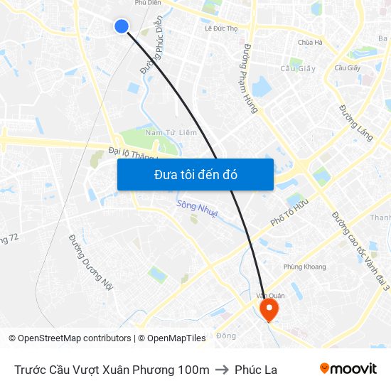 Trước Cầu Vượt Xuân Phương 100m to Phúc La map