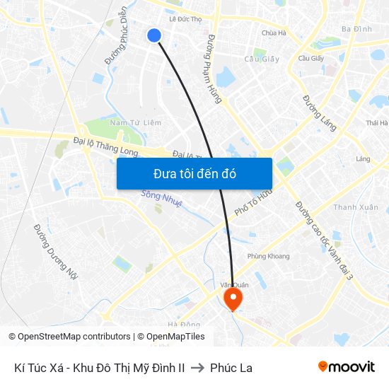 Kí Túc Xá - Khu Đô Thị Mỹ Đình II to Phúc La map