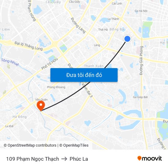 109 Phạm Ngọc Thạch to Phúc La map