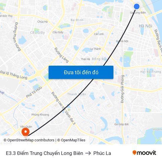 E3.3 Điểm Trung Chuyển Long Biên to Phúc La map