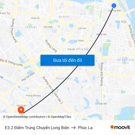 E3.2 Điểm Trung Chuyển Long Biên to Phúc La map