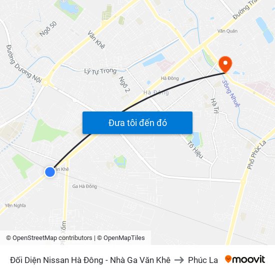 Đối Diện Nissan Hà Đông - Nhà Ga Văn Khê to Phúc La map