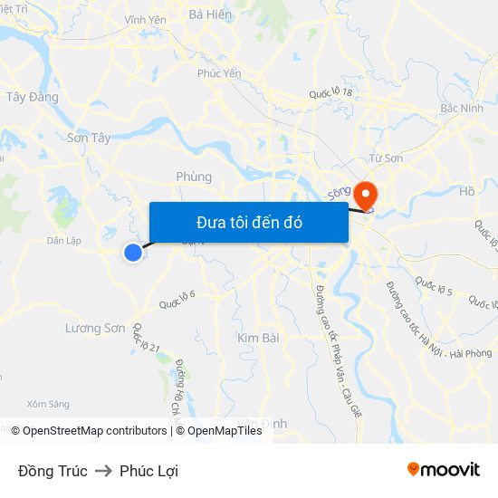 Đồng Trúc to Phúc Lợi map