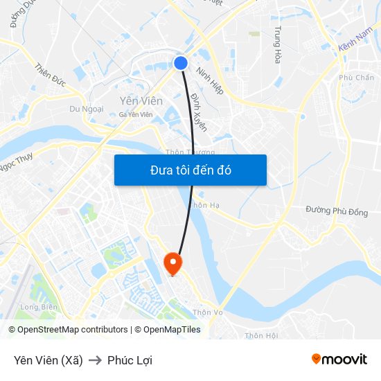Yên Viên (Xã) to Phúc Lợi map