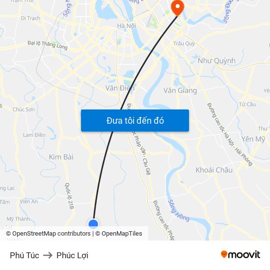 Phú Túc to Phúc Lợi map