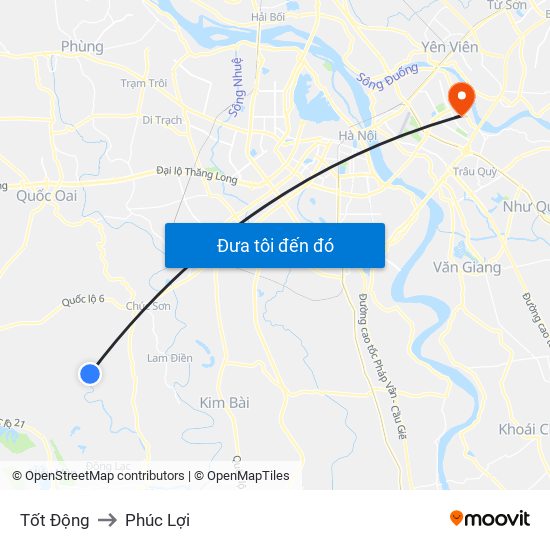 Tốt Động to Phúc Lợi map