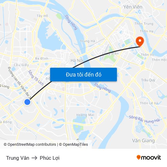 Trung Văn to Phúc Lợi map