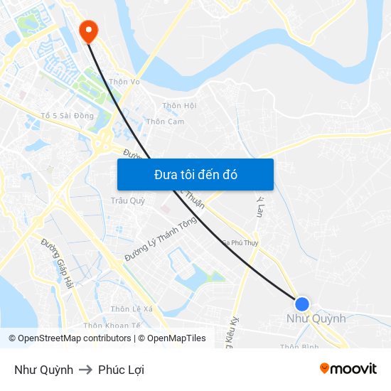 Như Quỳnh to Phúc Lợi map