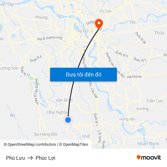 Phù Lưu to Phúc Lợi map