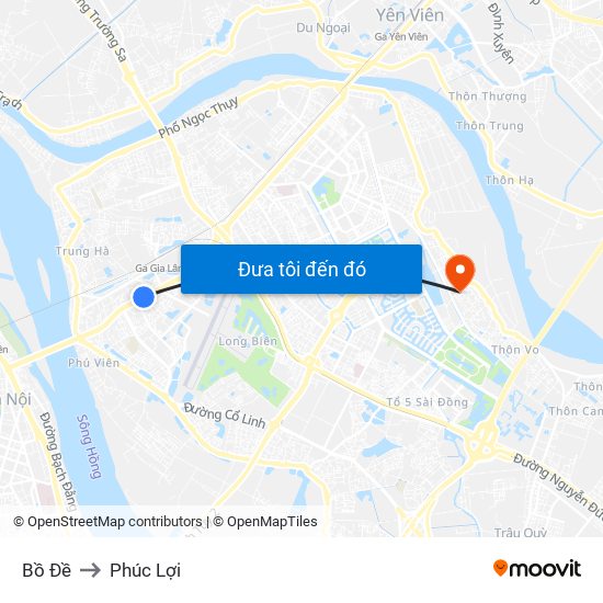 Bồ Đề to Phúc Lợi map