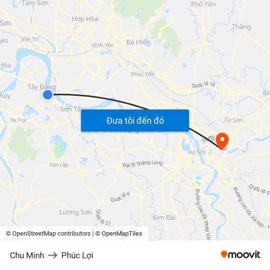 Chu Minh to Phúc Lợi map