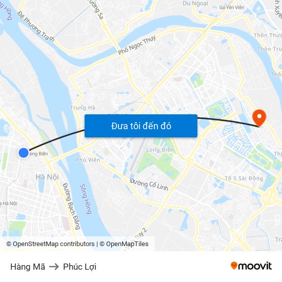 Hàng Mã to Phúc Lợi map