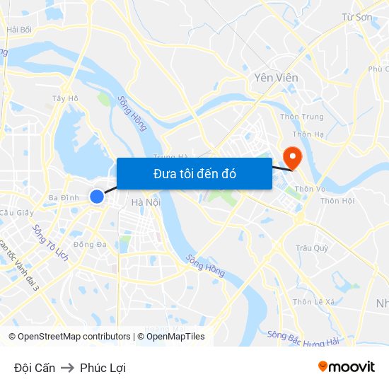 Đội Cấn to Phúc Lợi map