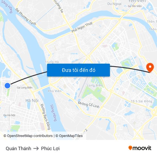 Quán Thánh to Phúc Lợi map