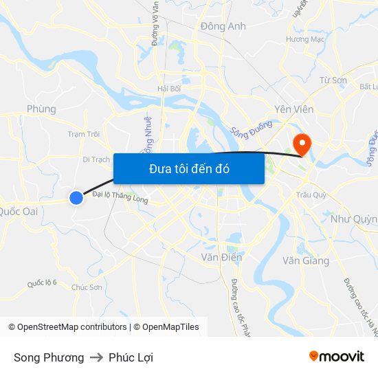 Song Phương to Phúc Lợi map