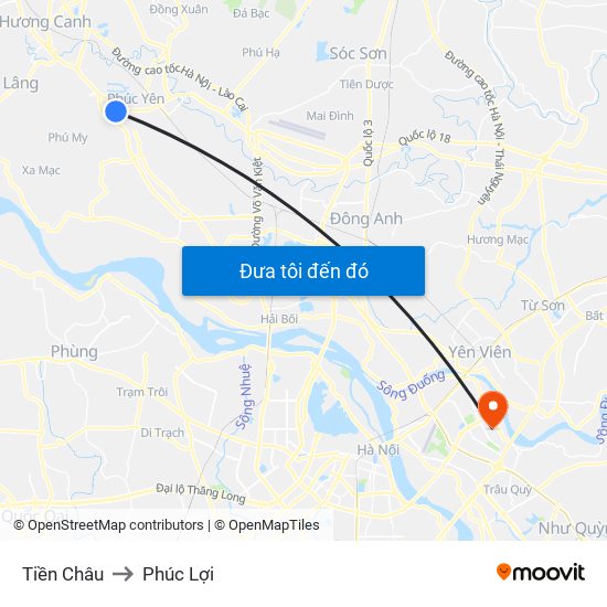 Tiền Châu to Phúc Lợi map