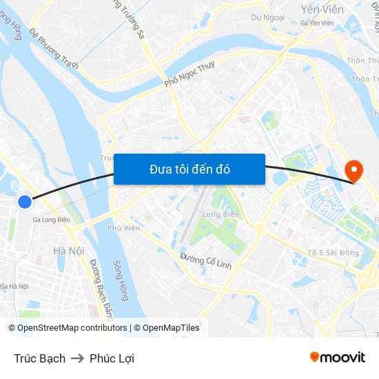 Trúc Bạch to Phúc Lợi map