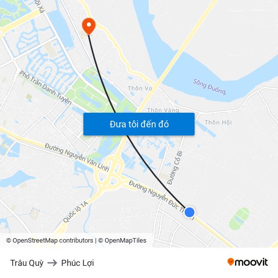 Trâu Quỳ to Phúc Lợi map