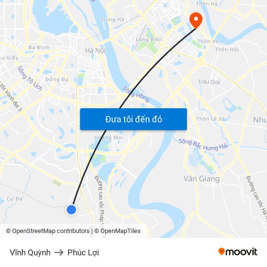 Vĩnh Quỳnh to Phúc Lợi map