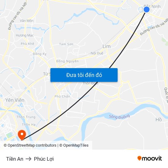 Tiền An to Phúc Lợi map