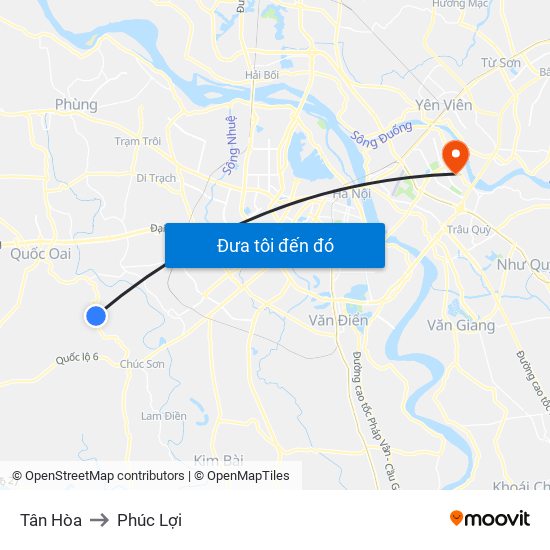 Tân Hòa to Phúc Lợi map