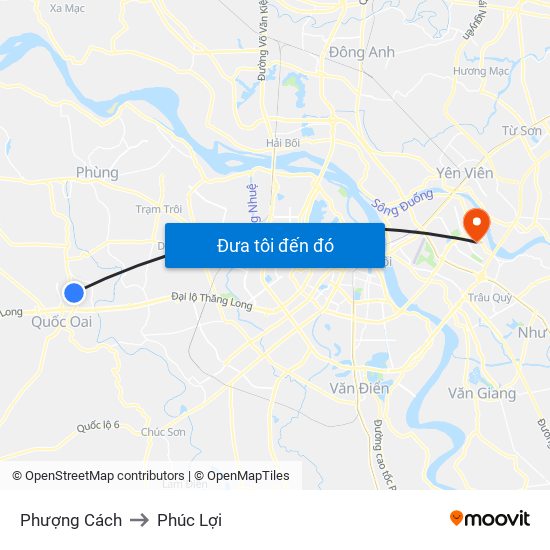 Phượng Cách to Phúc Lợi map