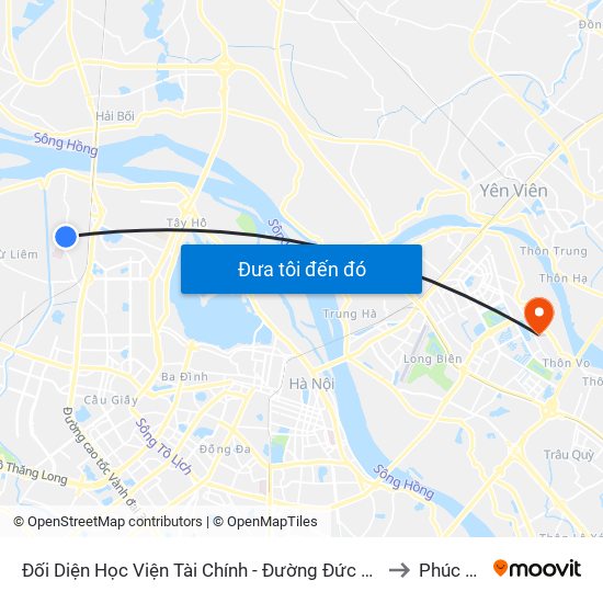 Đối Diện Học Viện Tài Chính - Đường Đức Thắng to Phúc Lợi map