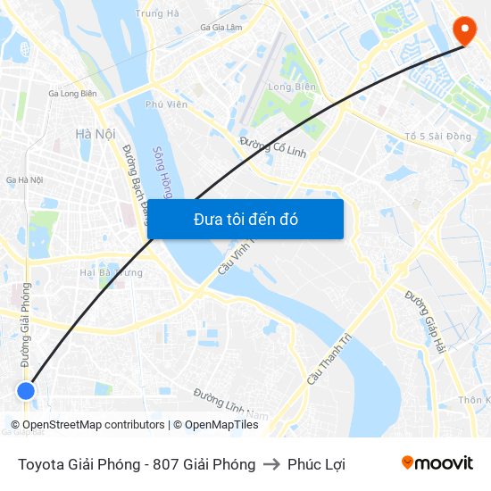 Toyota Giải Phóng - 807 Giải Phóng to Phúc Lợi map