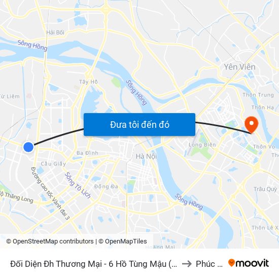 Đối Diện Đh Thương Mại - 6 Hồ Tùng Mậu (Cột Sau) to Phúc Lợi map