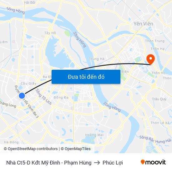 Nhà Ct5-D Kđt Mỹ Đình - Phạm Hùng to Phúc Lợi map