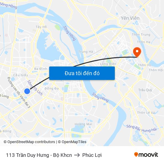 113 Trần Duy Hưng - Bộ Khcn to Phúc Lợi map
