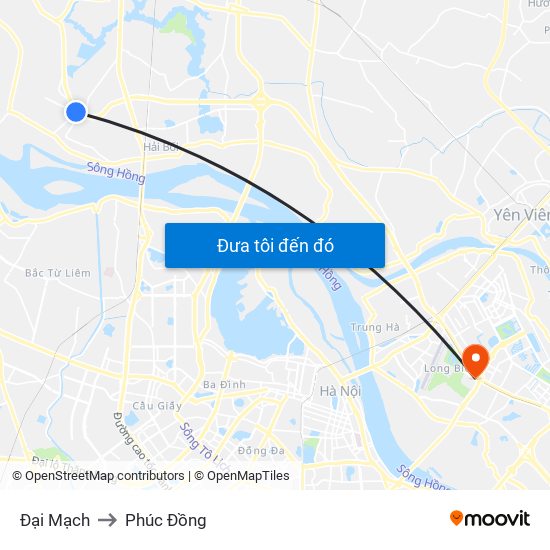 Đại Mạch to Phúc Đồng map