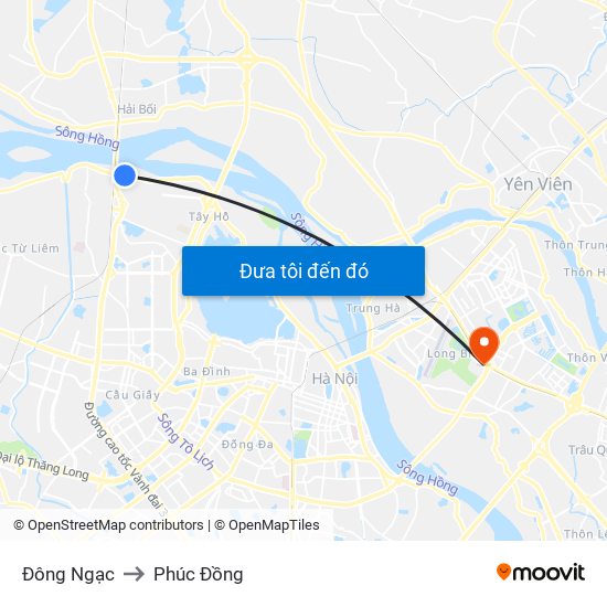 Đông Ngạc to Phúc Đồng map