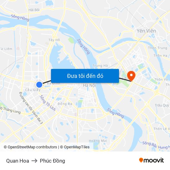 Quan Hoa to Phúc Đồng map