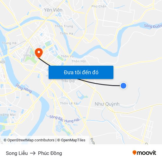 Song Liễu to Phúc Đồng map