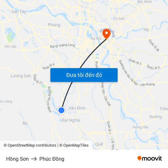 Hồng Sơn to Phúc Đồng map