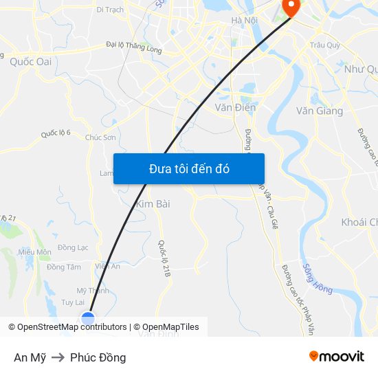 An Mỹ to Phúc Đồng map