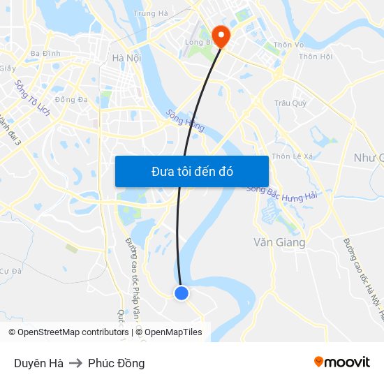 Duyên Hà to Phúc Đồng map