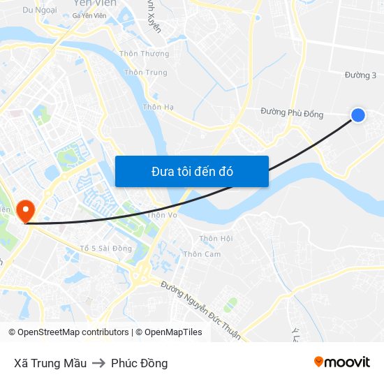 Xã Trung Mầu to Phúc Đồng map