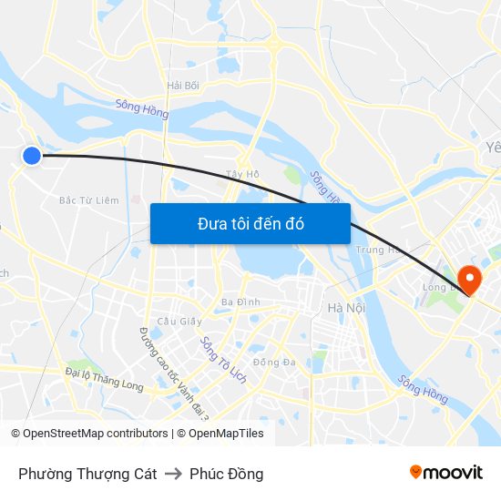 Phường Thượng Cát to Phúc Đồng map