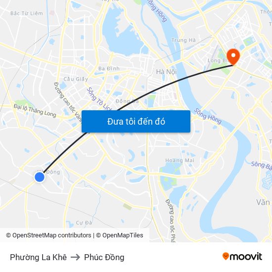 Phường La Khê to Phúc Đồng map