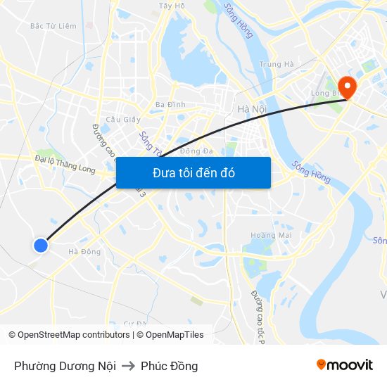 Phường Dương Nội to Phúc Đồng map