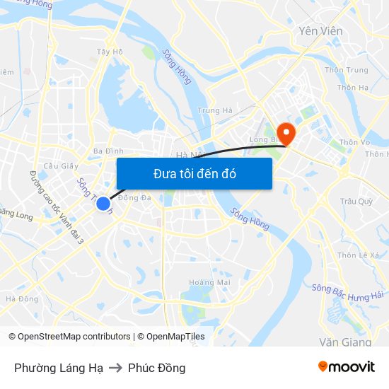 Phường Láng Hạ to Phúc Đồng map
