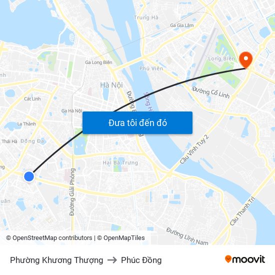 Phường Khương Thượng to Phúc Đồng map