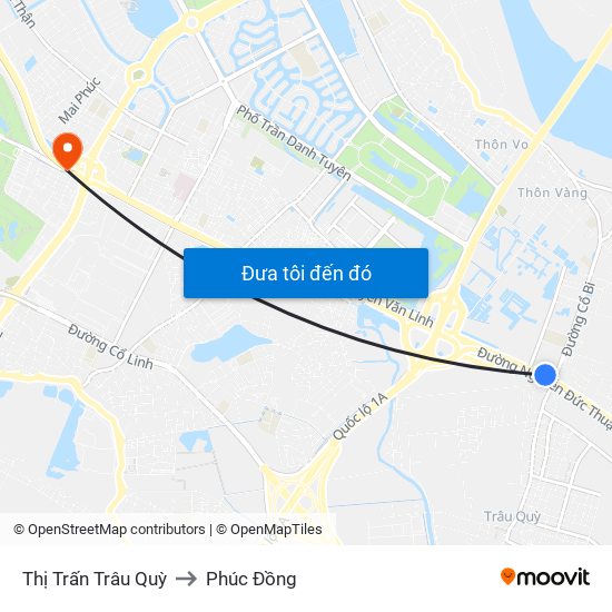 Thị Trấn Trâu Quỳ to Phúc Đồng map