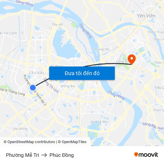 Phường Mễ Trì to Phúc Đồng map